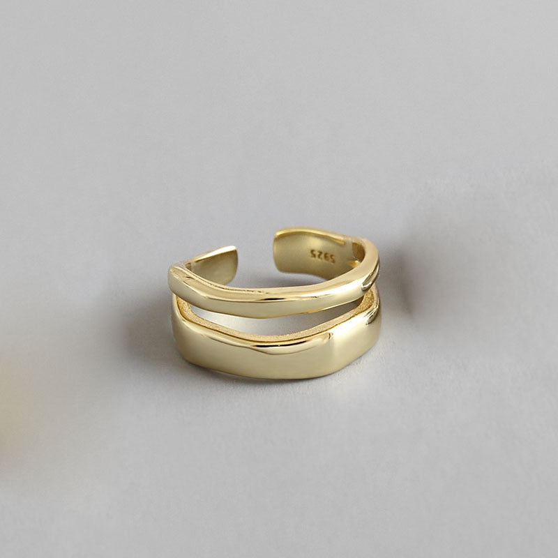 טבעת טוויסט זהב וכסף