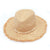 כובע פנמה עם שוליים פרומים וסרט צדפות