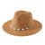 כובע פנמה עם צדפים ואבנים חום